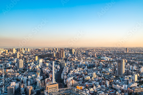 Asia Business concept for real estate and corporate construction - panoramic modern city skyline bird eye aerial view in Shibuya Sky, Tokyo, Japan