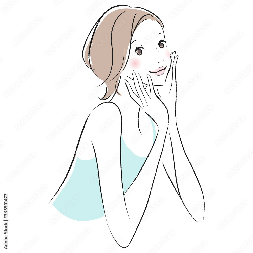美容のイメージイラスト ショートヘアの女性 Stock Vector Adobe Stock