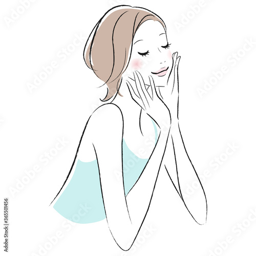 美容のイメージイラスト　ショートヘアの女性