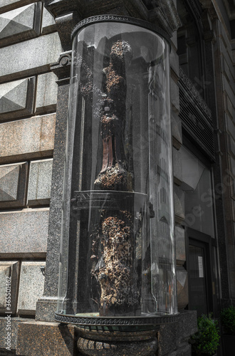 Canvas Print Exhibition Of Stock im Eisen In Glass Cabinet On Stephansplatz In Vienna In Au
