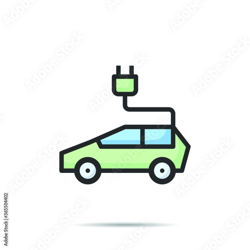 Camper Car
 icon line logo vector illustration 