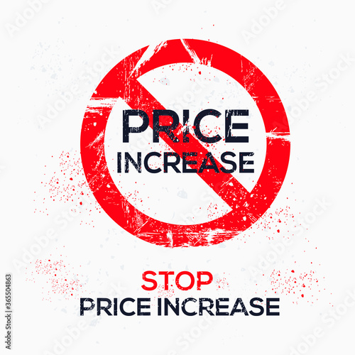Warning sign (price increase), vector illustration.	