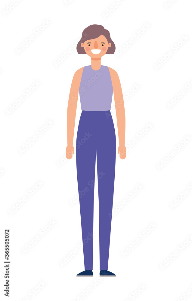 Avatar woman cartoon smiling design, Girl female person people human and social media theme Vector illustration Avatar woman cartoon smiling design, Girl female person people human and social media theme Vector illustration