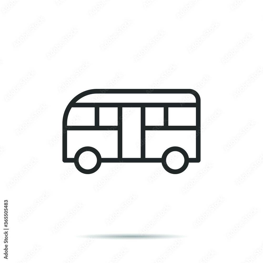 Bus icon line vector illustration 