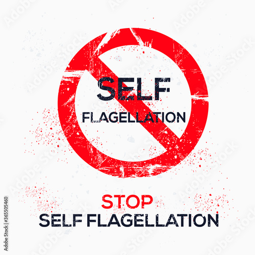 Warning sign (self flagellation), vector illustration.	