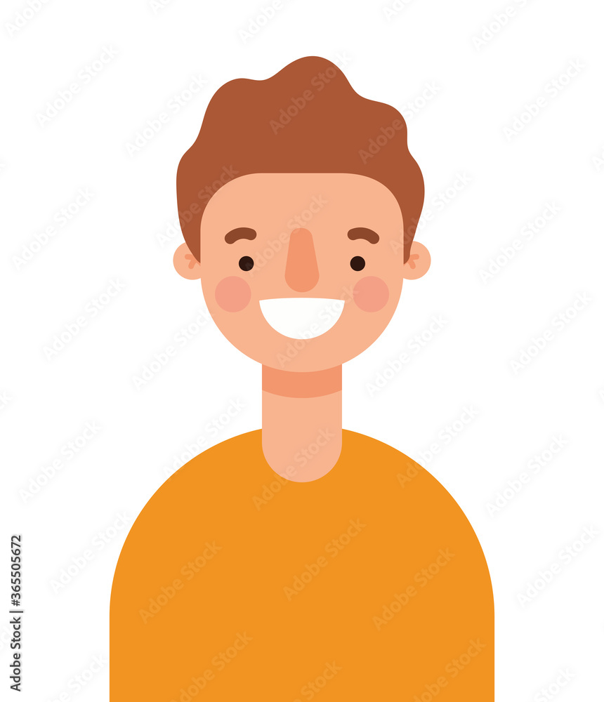 Avatar man cartoon smiling design, Boy male person people human social media and portrait theme Vector illustration Avatar man cartoon smiling design, Boy male person people human social media and portrait theme Vector illustration