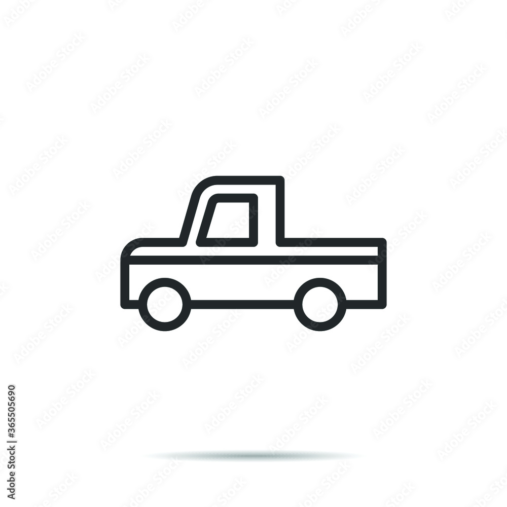 Pickup car icon line logo vector illustration 