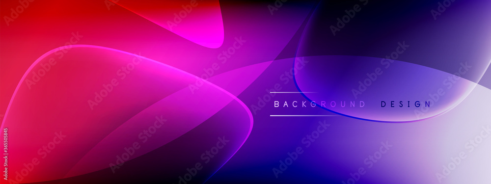Vector abstract background - liquid bubble shapes on fluid gradient with shadows and light effects. Shiny design template for text