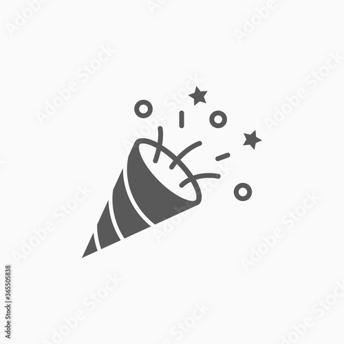 confetti popper, party popper vector illustration