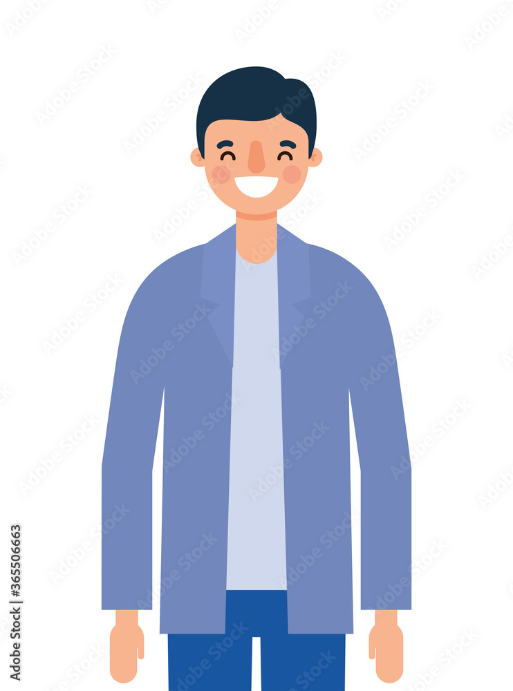 Avatar man cartoon smiling design, Boy male person people human social media and portrait theme Vector illustration Avatar man cartoon smiling design, Boy male person people human social media and portrait theme Vector illustration