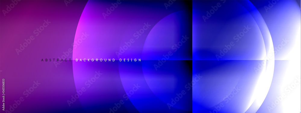 Vector abstract background - circle and cross on fluid gradient with shadows and light effects. Techno or business shiny design templates for text