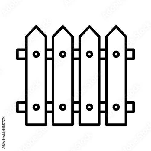 farm fence line style icon design, agronomy lifestyle agriculture harvest rural farming and country theme Vector illustration