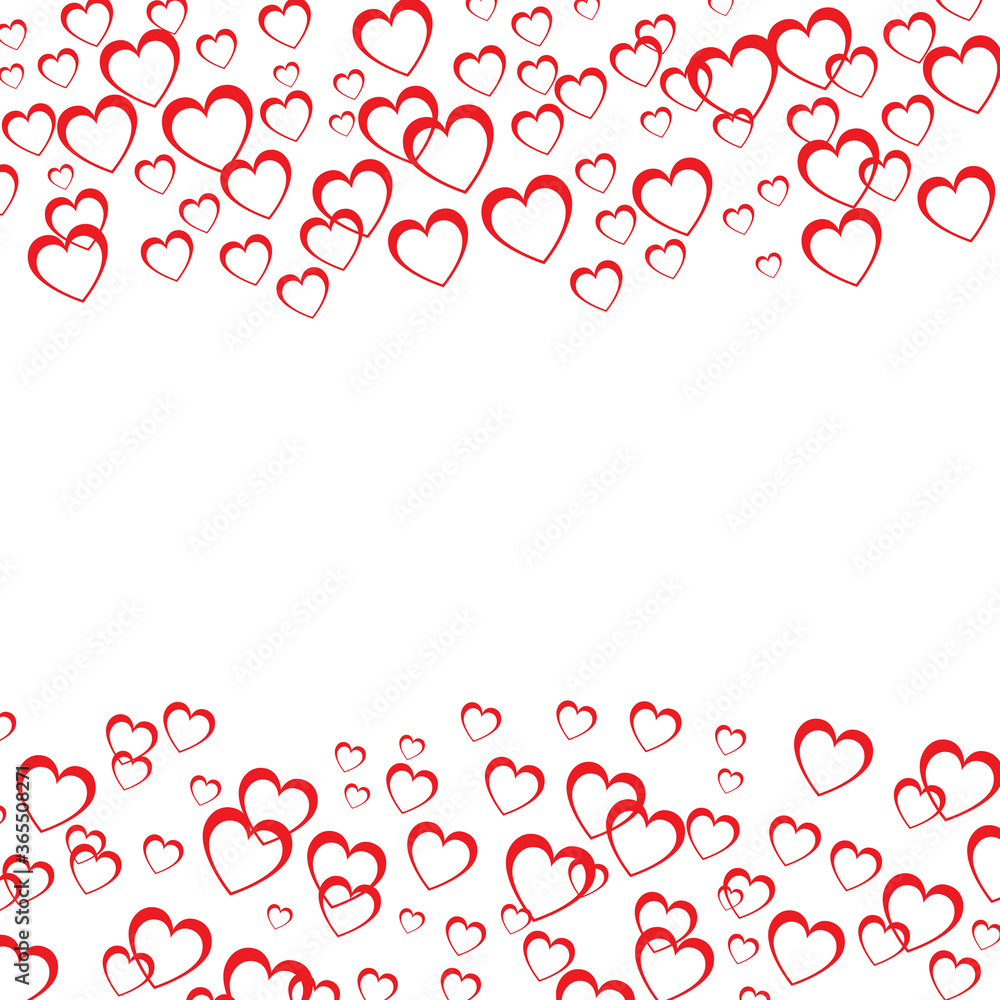 Valentines day background, vector. Red hearts isolated on white background. Valentines day backdrop for love poster, wallpaper,design template and wedding card.Creative art concept,vector illustration