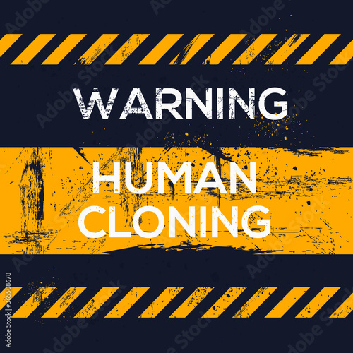 Warning sign (human cloning), vector illustration.	