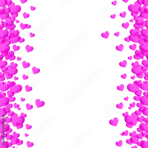 Valentines day background  vector. Pink hearts isolated on white background. Valentines day backdrop for web site  love poster  wallpaper and wedding card. Creative art concept  vector illustration