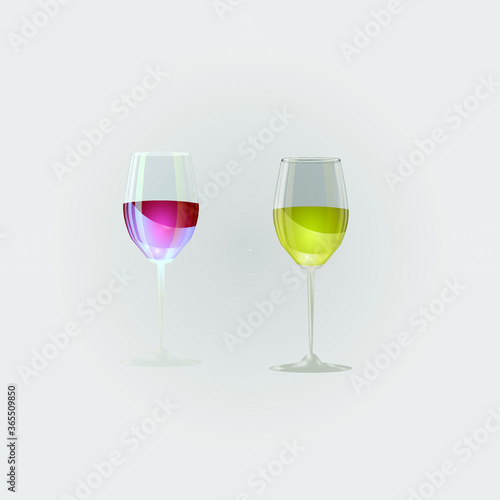 
glass goblets with wine