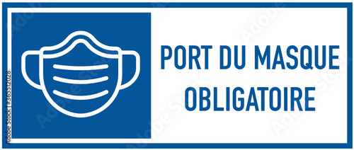 Port du masque Obligatoire Bleu 3