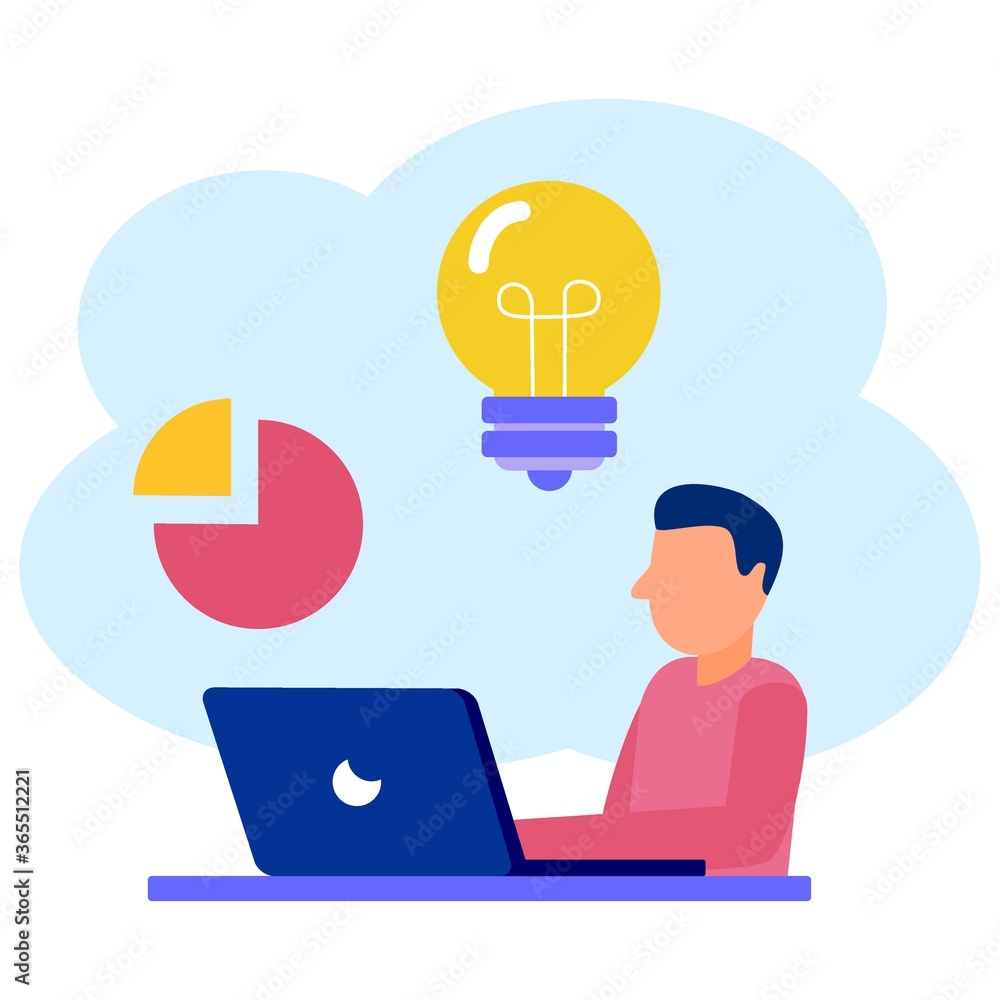Vector illustration, online business at the office. network promotion. Looking for solutions to new ideas, working hard to build a company. Success in targeting the market. Vector illustration, online business at the office. network promotion. Looking for solutions to new ideas, working hard to build a company. Success in targeting the market.