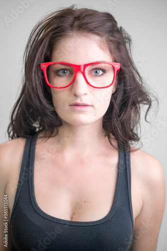 Wallpaper Mural Portrait of young beautiful woman with brown hair Torontodigital.ca