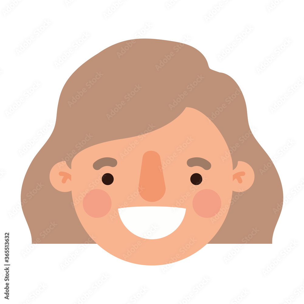 head woman cartoon smiling design, Girl female person people human and social media theme Vector illustration