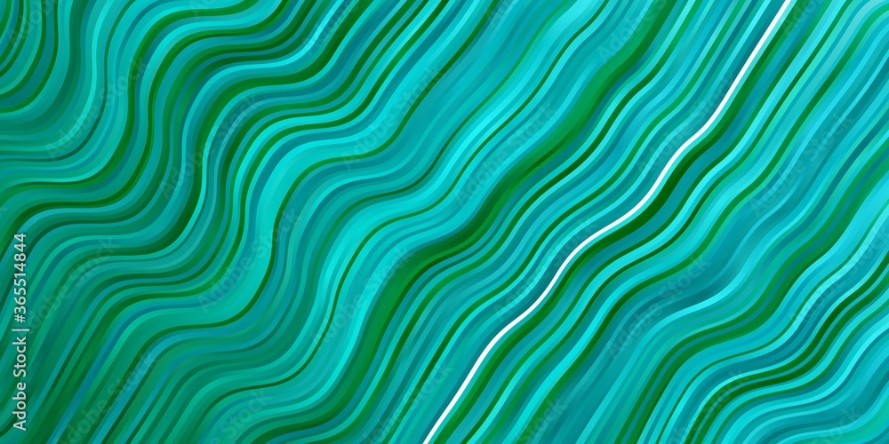 Light Blue, Green vector background with curved lines. Colorful abstract illustration with gradient curves. Smart design for your promotions.