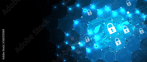 Cybersecurity and information or network protection. Future technology web services for business and internet project