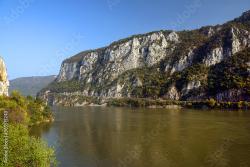 The Danube river flowing through its rocky gorges, Romania, Europe