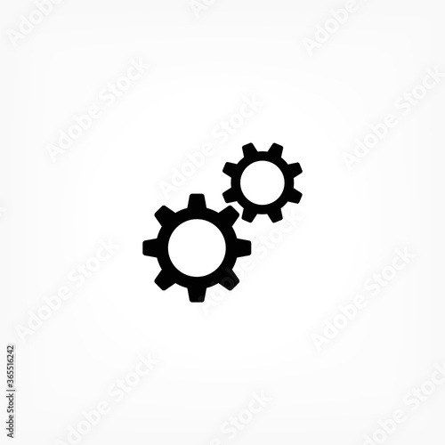 Gears vector icon , lorem ipsum Flat design