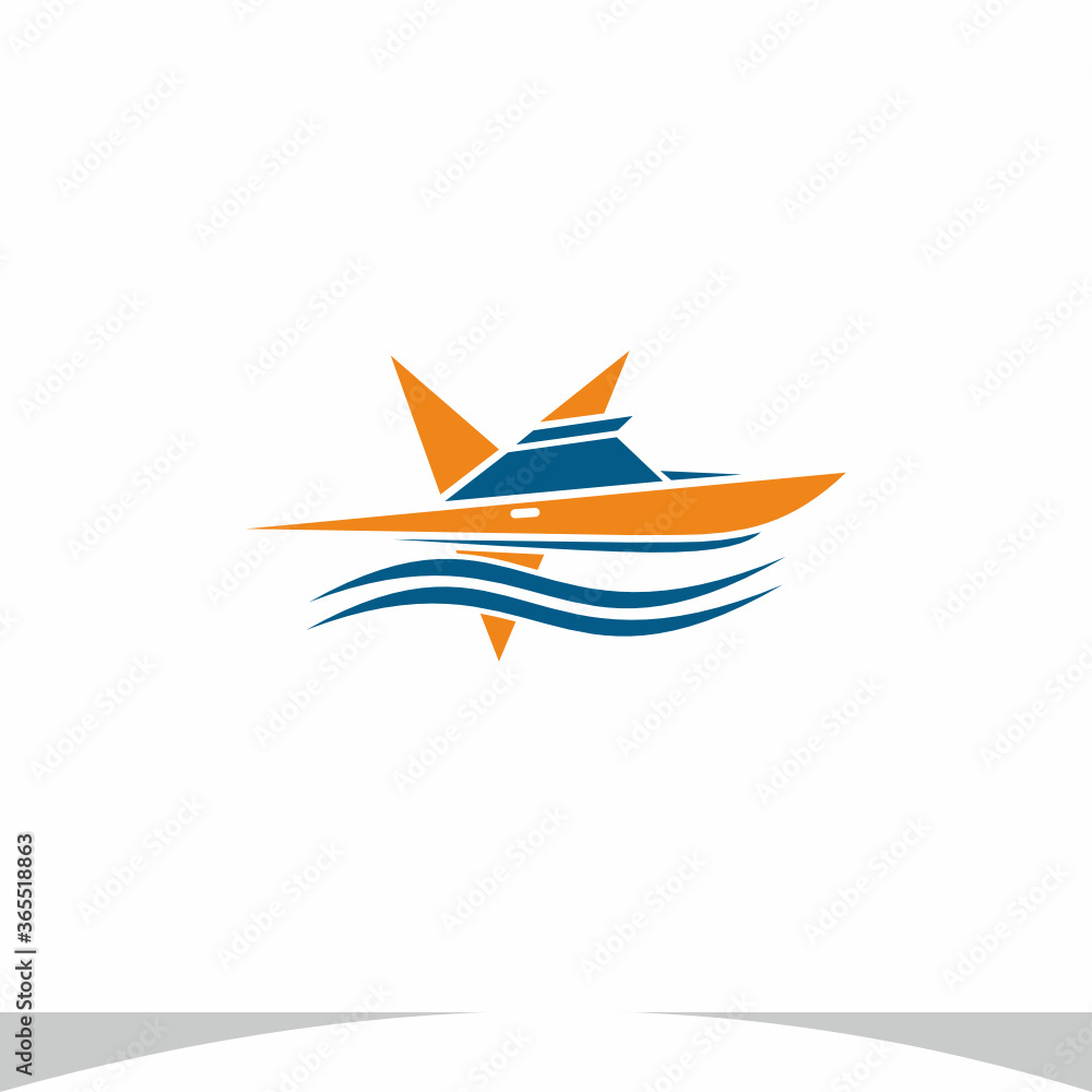 Boat Logo Design Vector Illustration