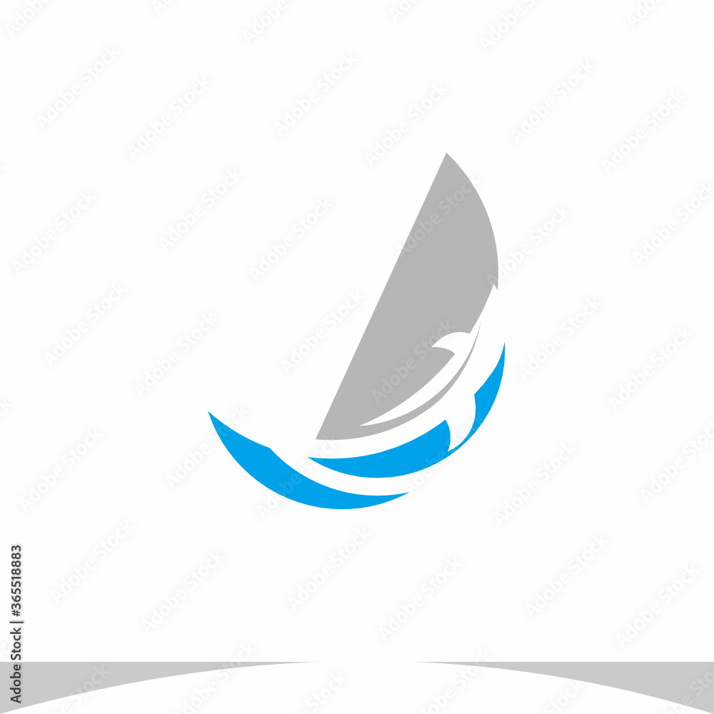 boat with Dolphin Logo Design Vector Illustration boat with Dolphin Logo Design Vector Illustration