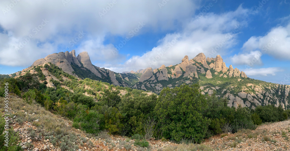 mountain landscape with blue sky panorama