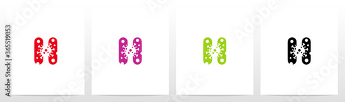 Corona Virus On Letter Logo Design H