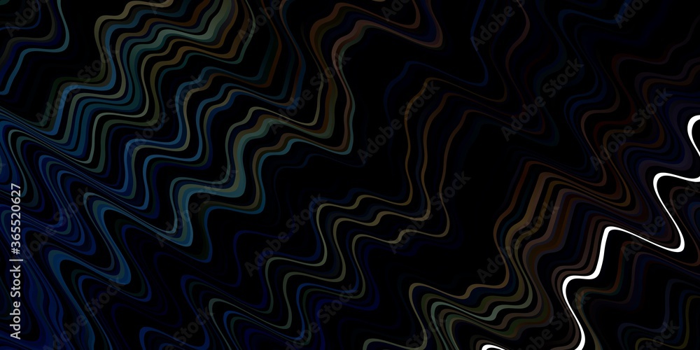 Dark Blue, Yellow vector pattern with wry lines. Illustration in abstract style with gradient curved.  Best design for your ad, poster, banner.