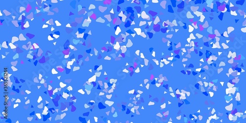 Light pink  blue vector texture with memphis shapes.