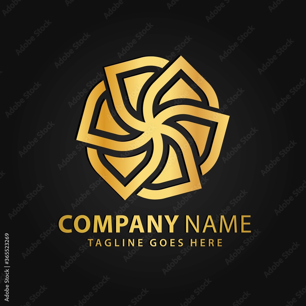 3D Golden Lotus Flower Luxury Logos Design Vector Illustration Template 3D Golden Lotus Flower Luxury Logos Design Vector Illustration Template