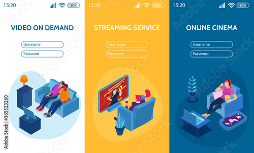 Online Cinema Banners Set