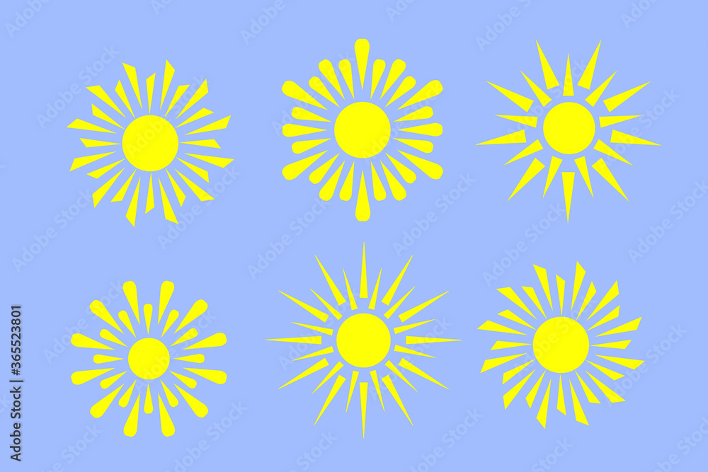 Sun icons collection vector illustration. Sun icons collection vector illustration.