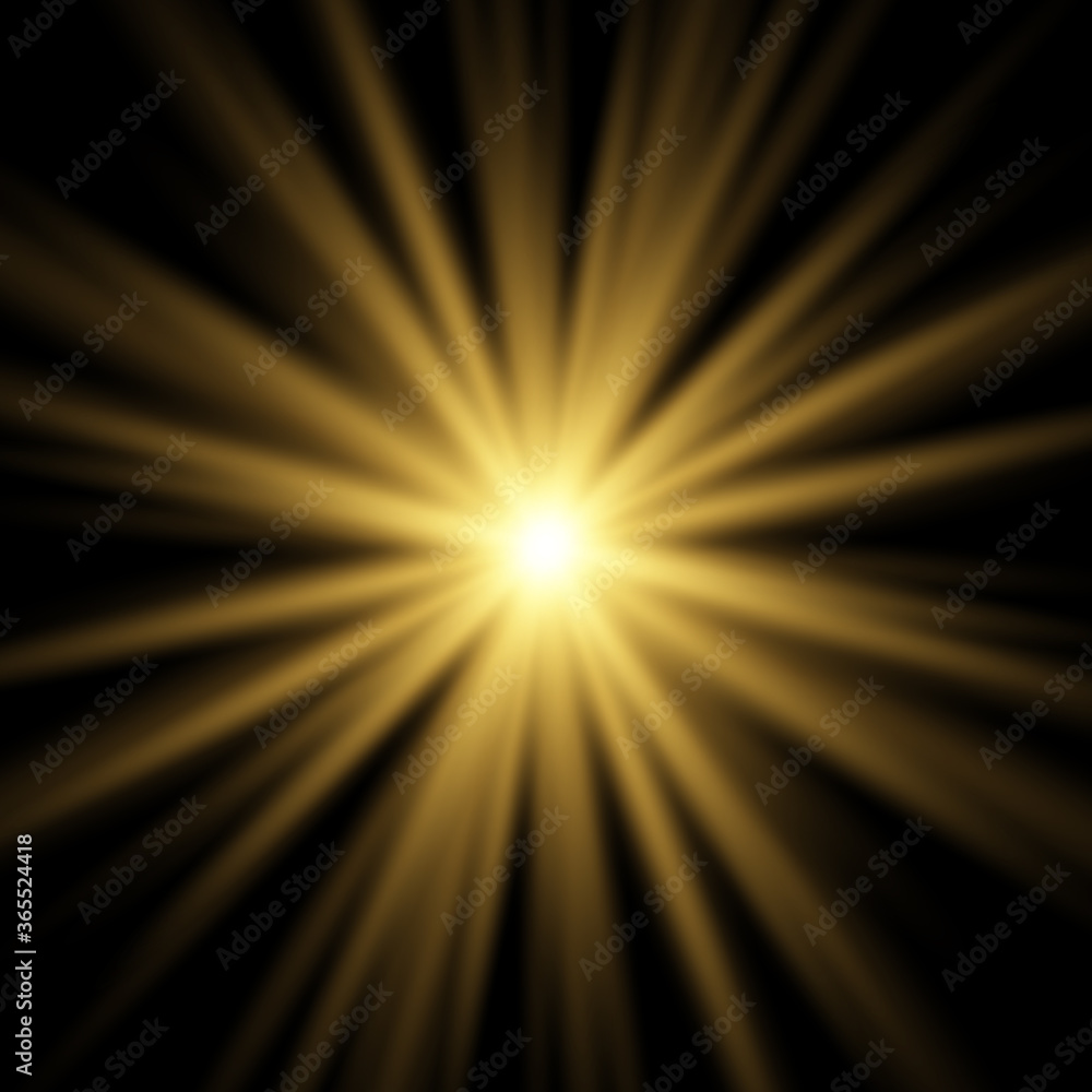 Obraz premium The transparent shining sun, bright flash.