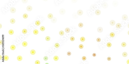 Light green, yellow vector natural backdrop with flowers.