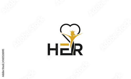 Human character logo sign,  women empowerment logo design.