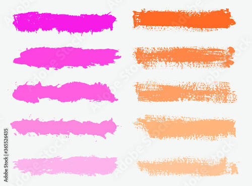 Set of color grunge brush strokes