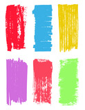 Set of colorful grunge paint banners.