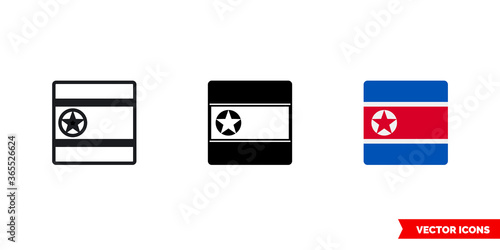 Free Download North Korea flag icon of 3 types. Isolated vector sign symbol. - GFXLoad
