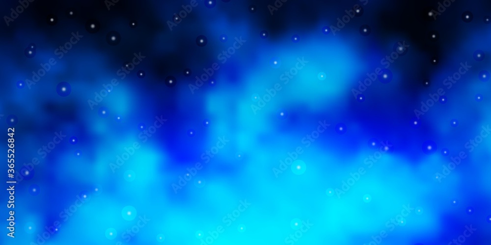 Dark BLUE vector background with small and big stars. Modern geometric abstract illustration with stars. Theme for cell phones.
