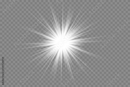 White glowing light explodes on a transparent background.