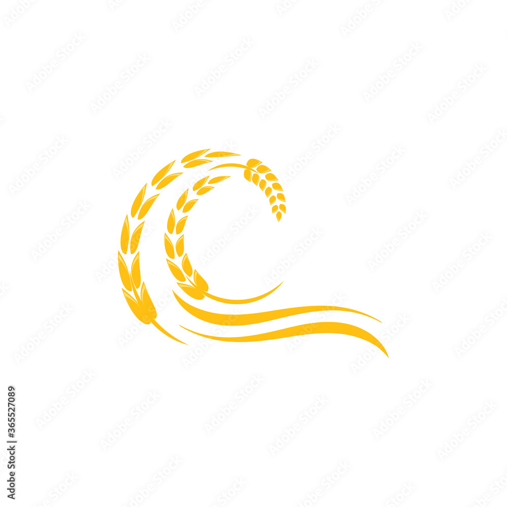 Naklejka premium Wheat Logo Template vector symbol
