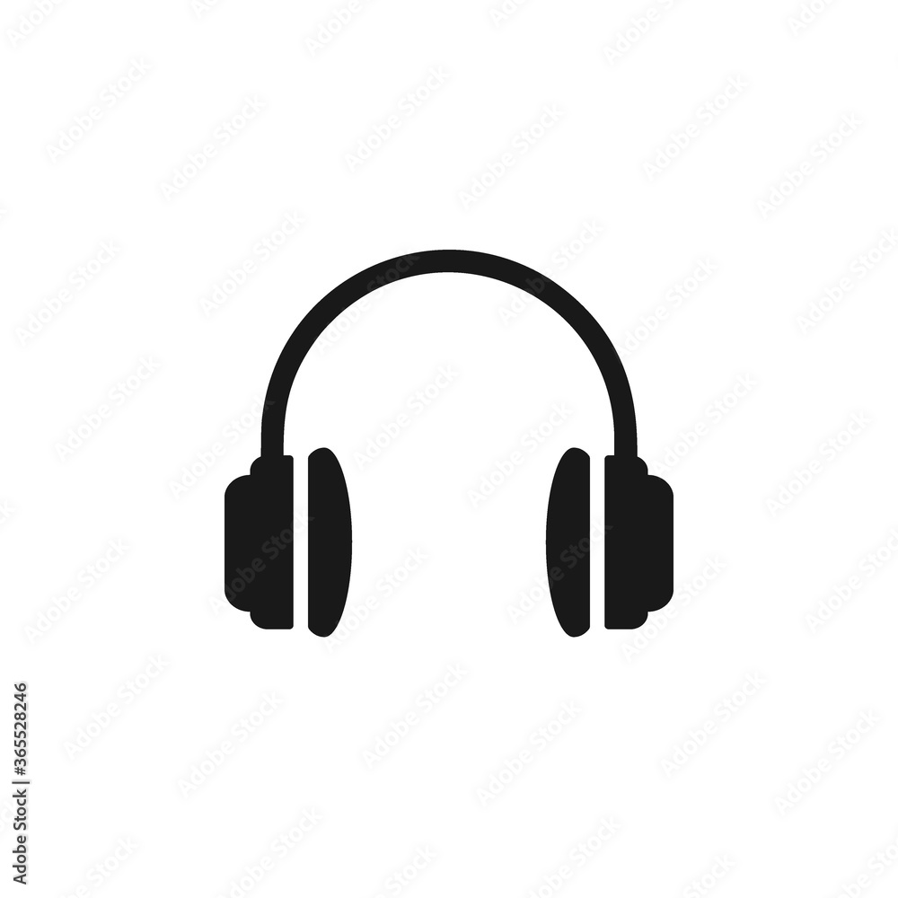 Headphone icon flat vector illustration Headphone icon flat vector illustration