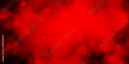 Dark Red vector backdrop with dots. Abstract decorative design in gradient style with bubbles. New template for a brand book.