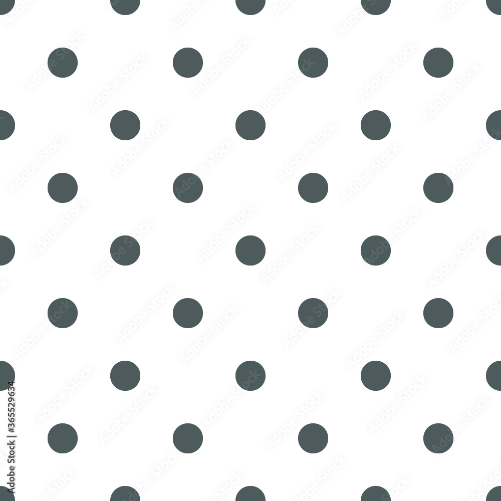 Grey dots on white background. Polka dot seamless vector pattern. Pop Art background. 