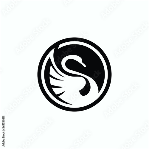 vector swan logo design